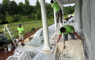 Exterior Painting for Front Porch, Screened Porch, and Trim in Fredericksburg, VA - hand scraping