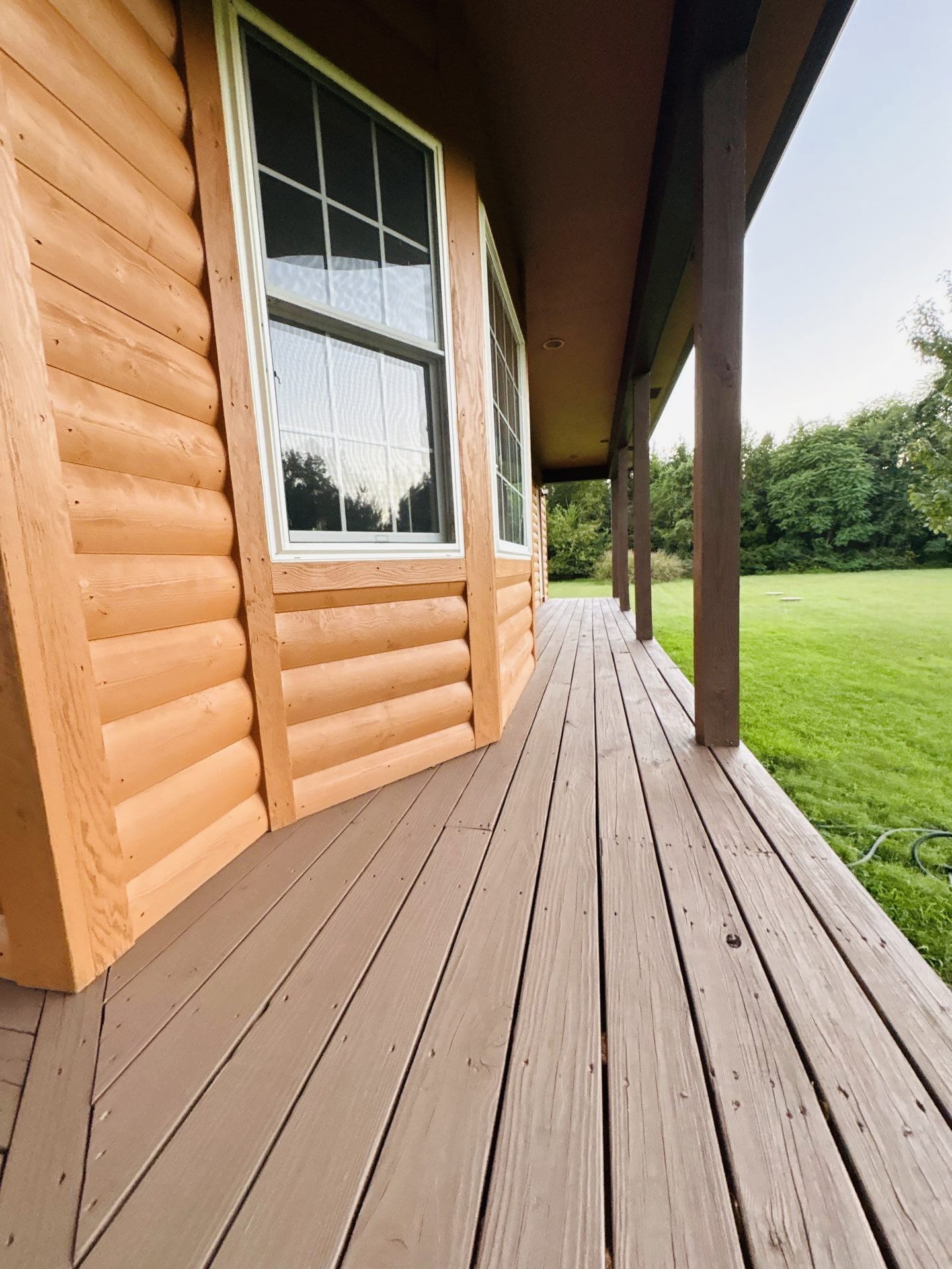 Log Home Staining in Woodford, VA
